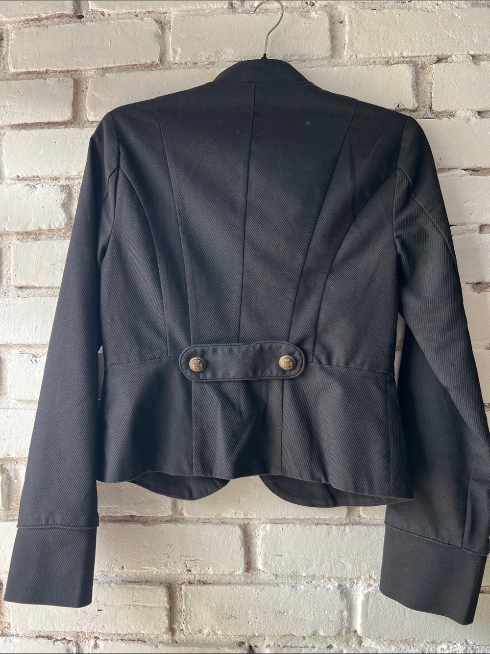 Guess Women's Military-Style Blazer Jacket in Black with Brass Buttons - Picture 7 of 7